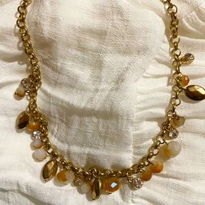 Topaz necklace with gold chain